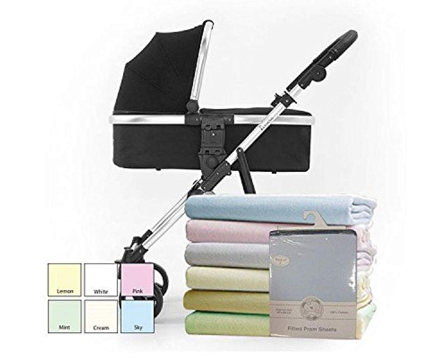 Cotton Pram Sheets - Fitted - 2 Pac (Pink)