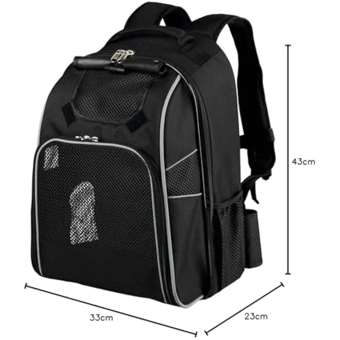 TRIXIE William Dog Backpack, Black, 33 x 23 x 43 cm