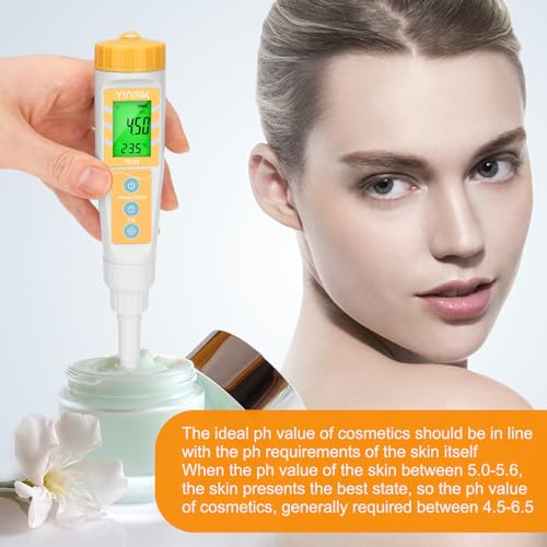 YINMIK pH Meter for Food, Digital Food pH Tester, Accurate Canning pH Test Kits with ATC, Professional Fermenting pH Test Pen, Spear pH Probe for Bread Cheese Sushi Rice Sourdough Sauce Meat