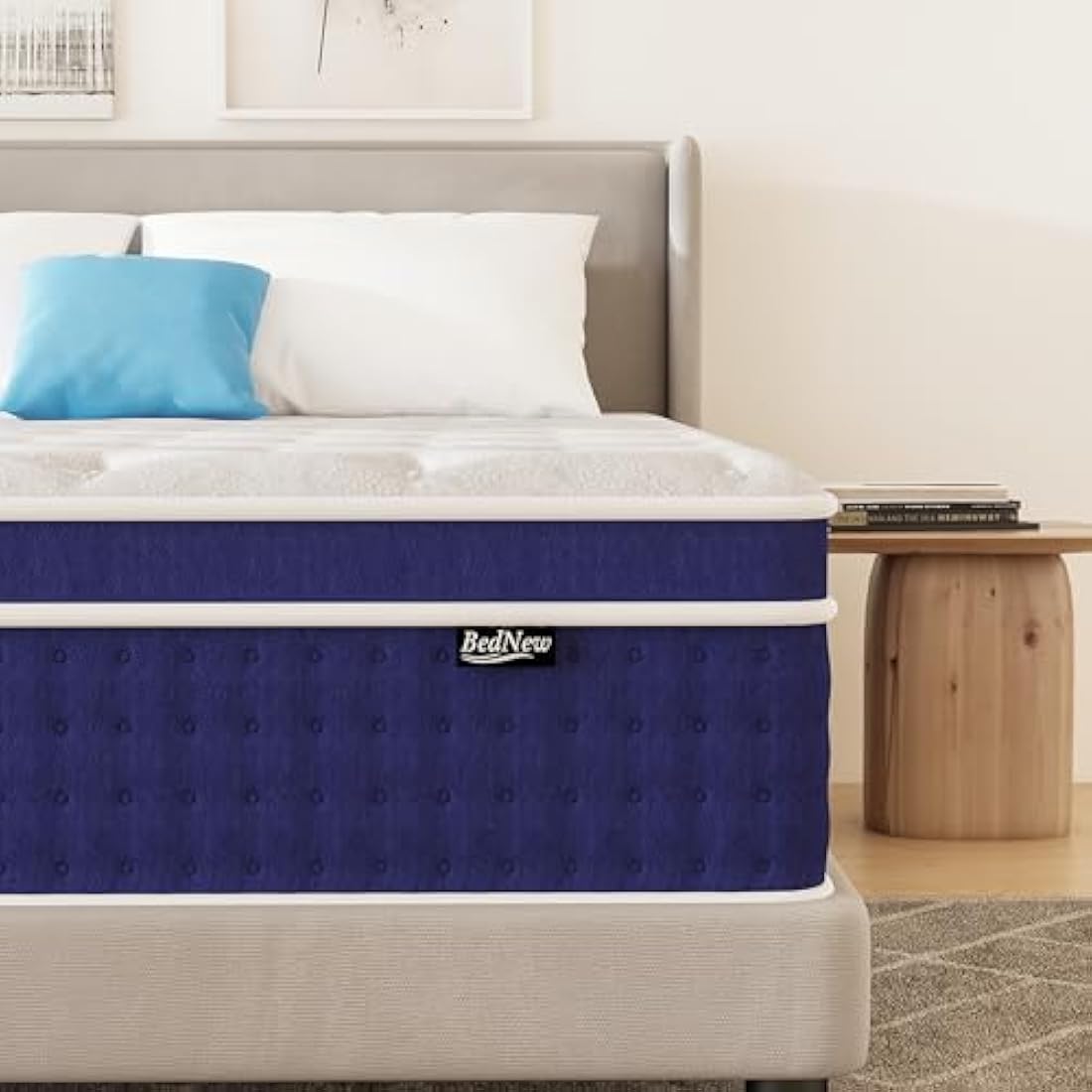 Bednew Single Mattresses 30cm, 12 Inch Innerspring Hybrid Mattress Single with Breathable Foam and Pocket Spring For Cool Comfort Sleep, Medium Firm Mattress(90x190x30cm)
