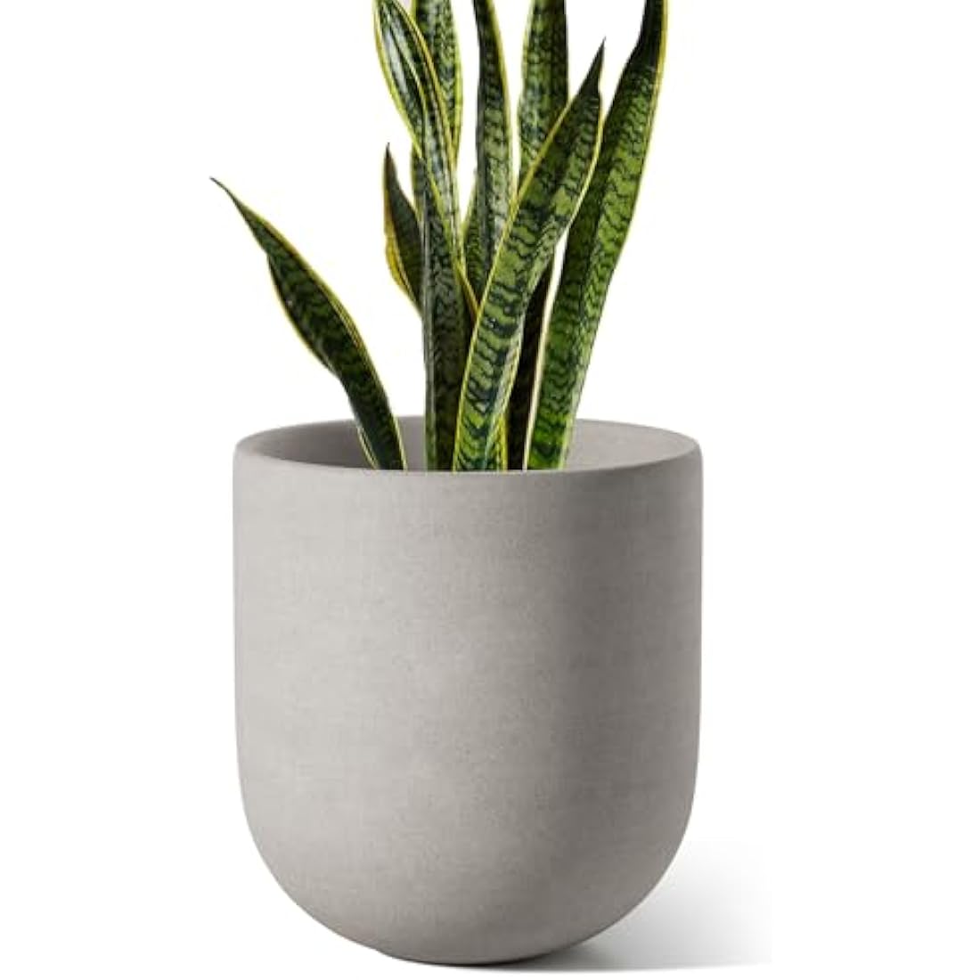 LE TAUCI 25 cm Plant Pot, Ceramic Pots for Plants with Drainage Holes and Rubber Plug, Plant Pots Indoor Outdoor for Home Garden Patio Office, Cylinder Flower Pot, Grey