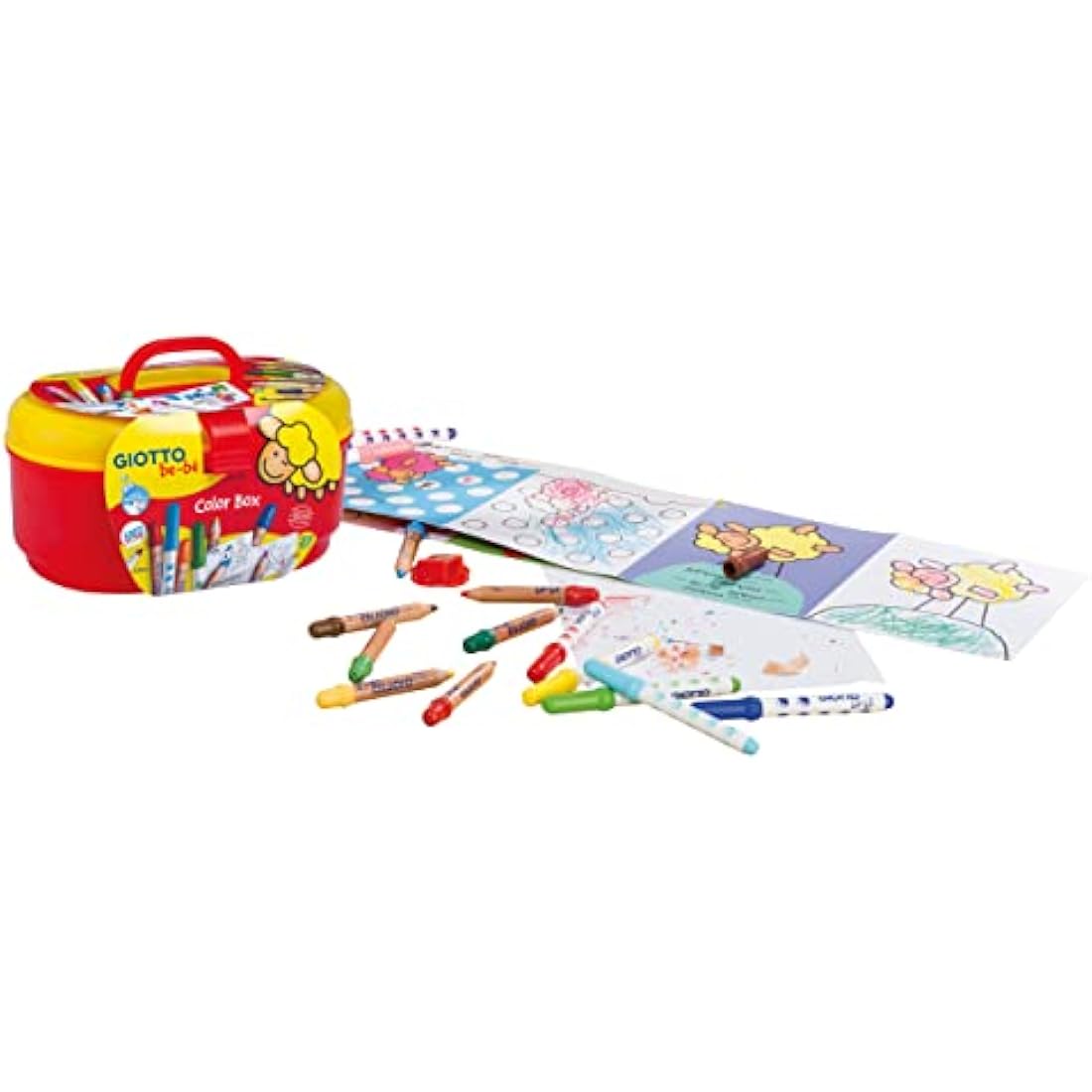 GIOTTO be-bè Large Colour Box for Young Children, 27 Pieces, Pencils/Felt-Tip Pens, Assorted Colours, Colouring Pack, For Home and Schools