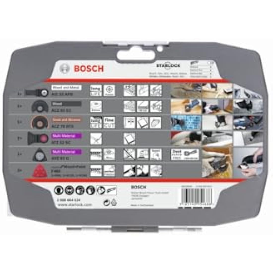 Bosch Professional 5-piece Starlock Multitool Set (wood, metal, multi material and abrasive materials, Accessories: Multi-functional tool)