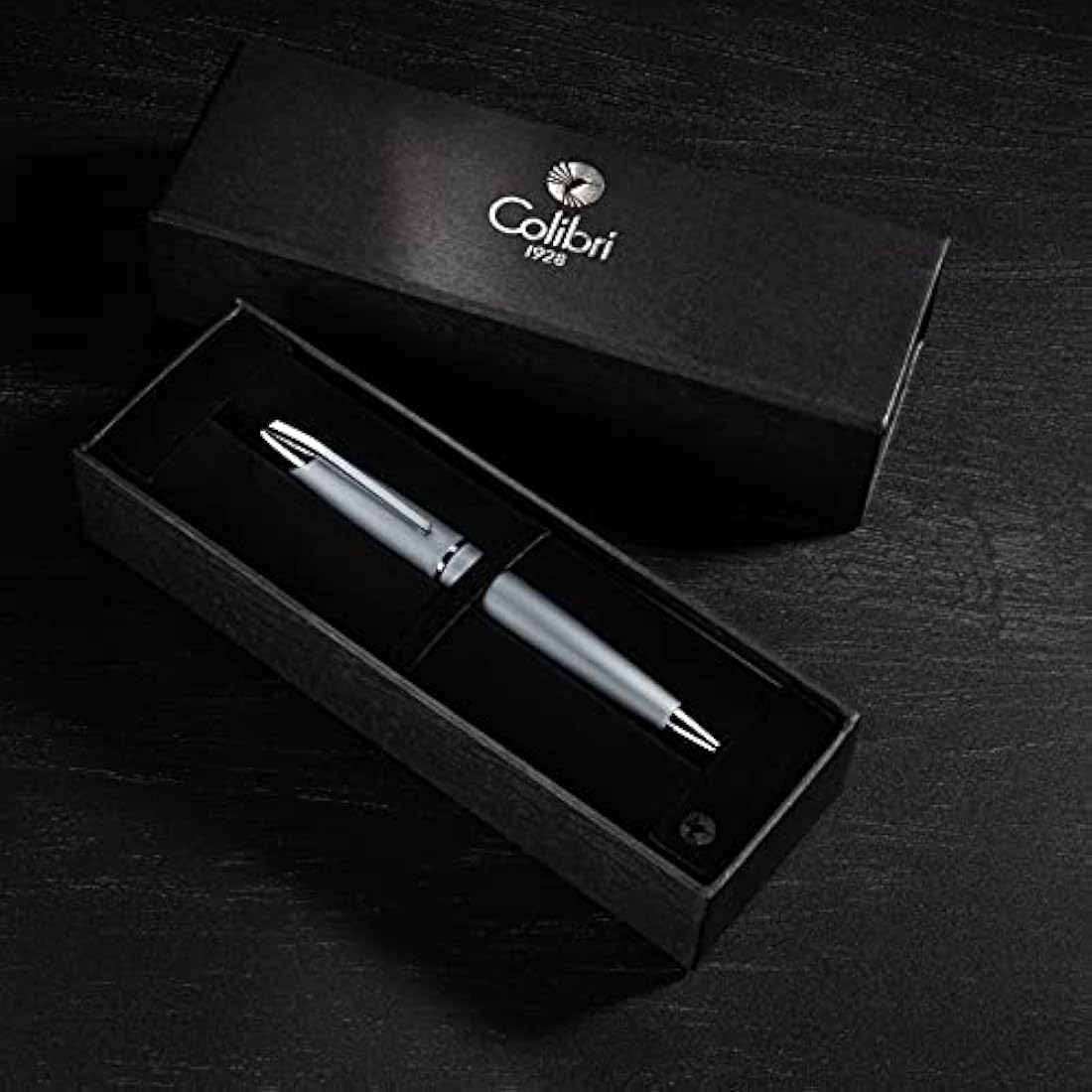 Colibri Equinox Twist Ballpoint Pen-brushed Steel and Chrome Luxury Pen-sleek Branded Spring Clip- Comes In A Nice Gift Box-Gift For Men And Women