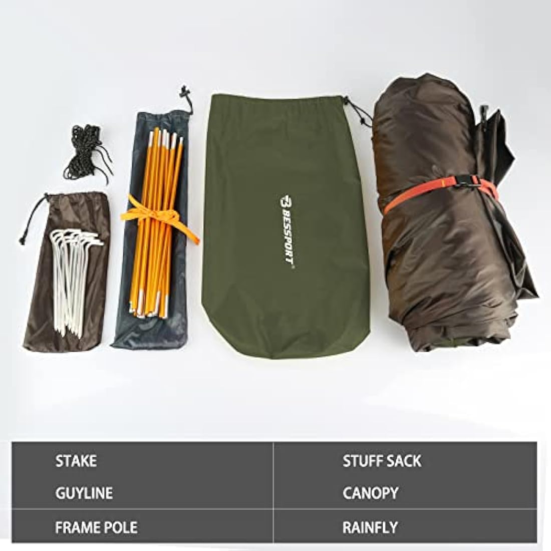 Bessport Tent 1 & 2 & 3 Person Ultralight Camping Tents, 3-4 Season Waterproof & Windproof Dome Tent, Small Pack Size, Suitable for Adults, Hiking, Camping, Outdoor