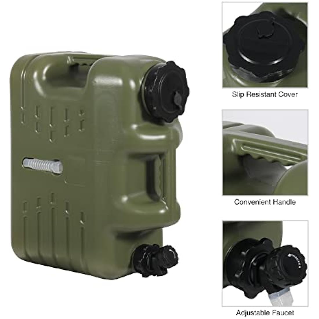 REDCAMP 15L/18.5L Camping Water Container with Tap, Portable Water Bottle Carrier with Spigot for Camping Hiking Outdoor