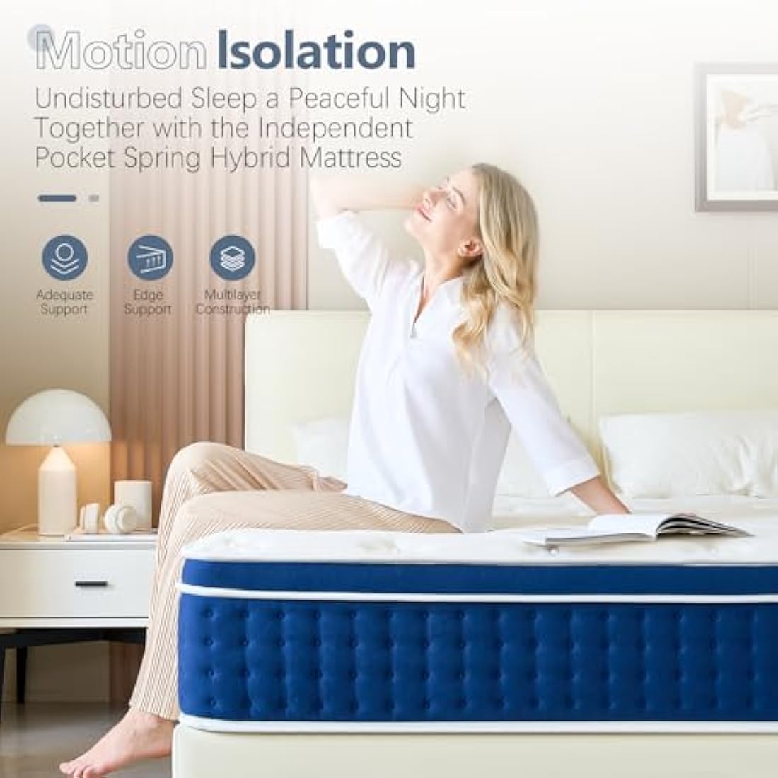 Bednew Single Mattresses 30cm, 12 Inch Innerspring Hybrid Mattress Single with Breathable Foam and Pocket Spring For Cool Comfort Sleep, Medium Firm Mattress(90x190x30cm)