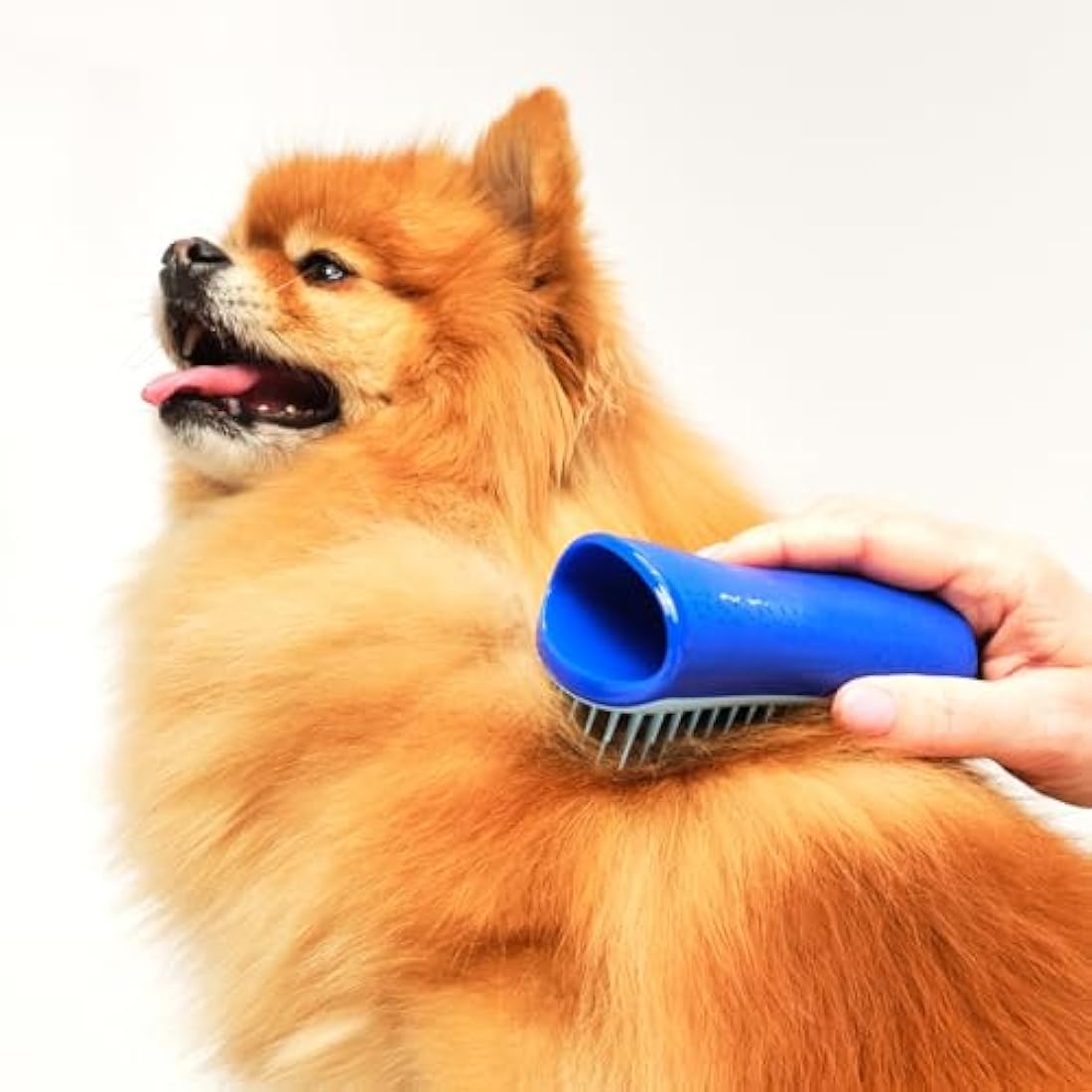 Tangle Teezer | Pet Teezer | Dual-Tier De-Shedding & Grooming Brush for Dogs | Small | Gentle Polymer Teeth | Ideal for Double-Coated Breeds | Ergonomic & Easy Clean | Navy & Sky Blue