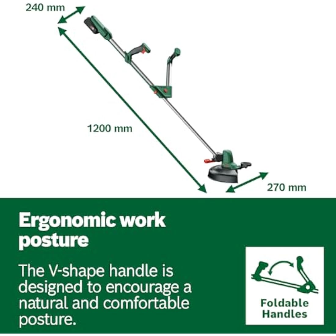 Bosch Cordless Grass Trimmer UniversalGrassCut 18V-26 (Without Battery, 18 Volt System, Cutting Diameter: 26 cm, Adjustable Handles, in Carton Packaging)