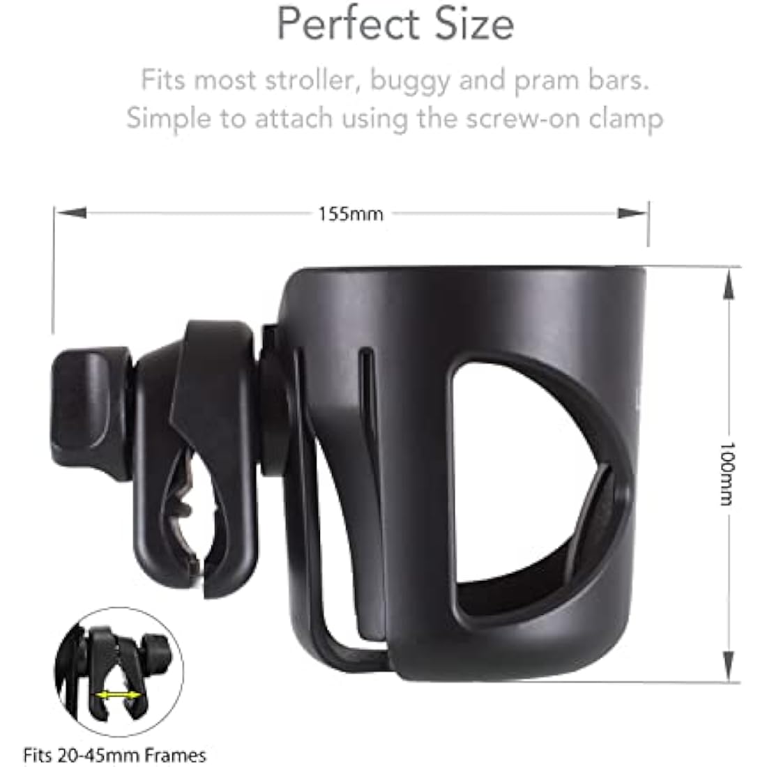 LittleLife Buggy And Pushchair Universal Cup Holder Adjustable Bottle Organiser for Stroller, Drink and Coffee Cup Holder
