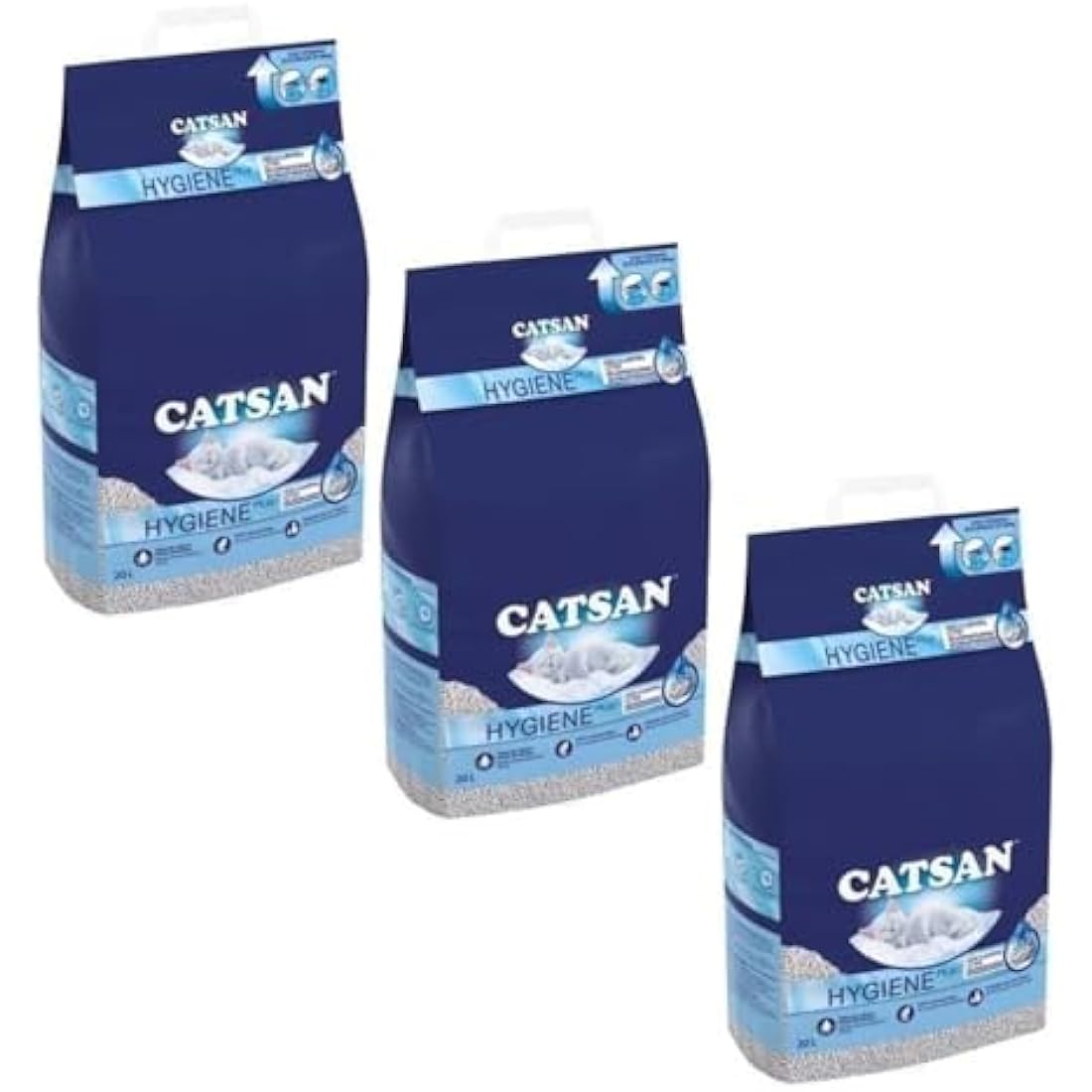 Catsan Hygiene Non-Clumping Cat Litter, 3 Packs (3 x 20L)