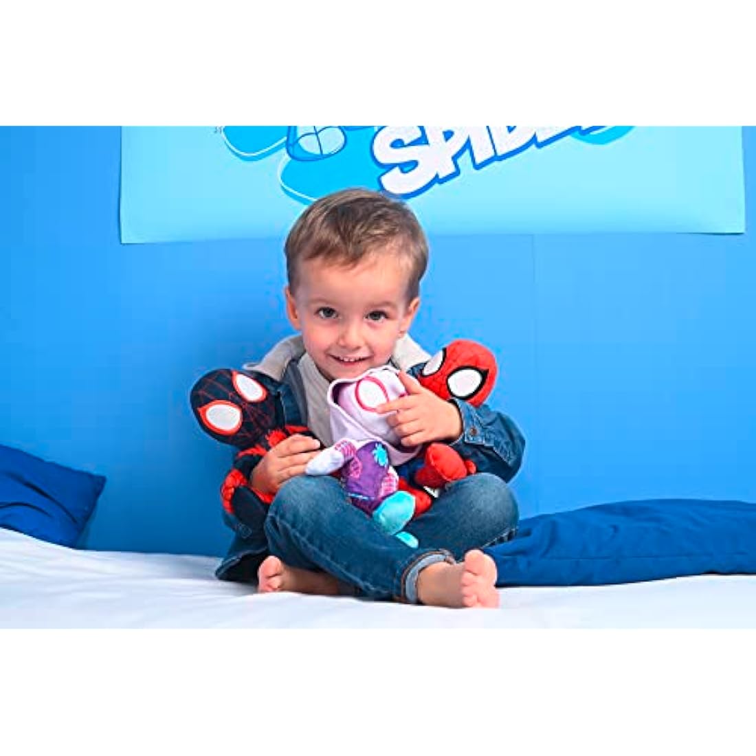 Disney Spiderverse Ghost Spider Action Figure Soft Toy with Glow in the Dark Eyes, Multicolor, One Size, 25 cm