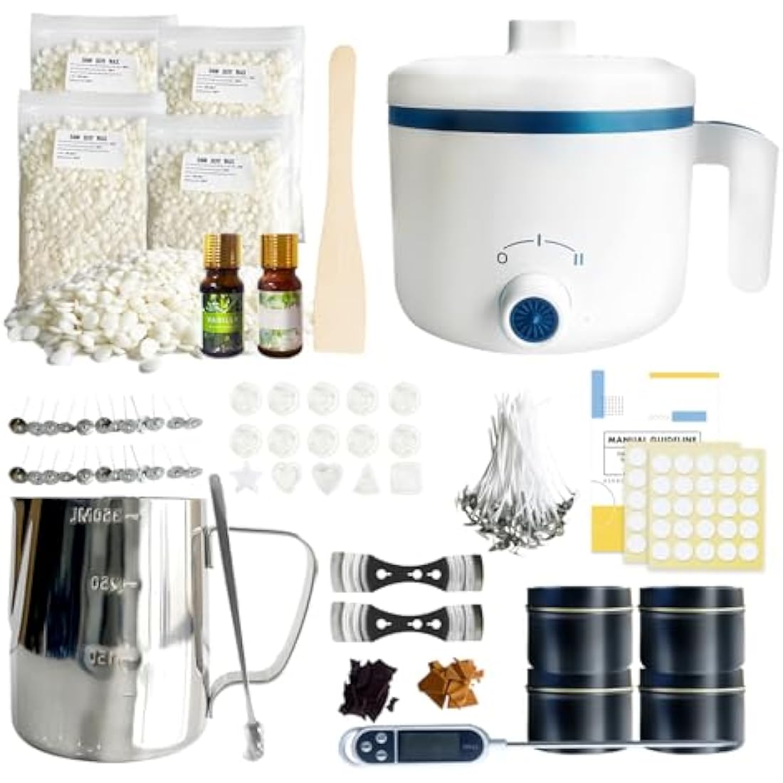 VUSIBA Candle Making Kit with Wax Melter,Soy Wax for Candle Making, DIY Scented Candle Kit for Adult Beginner,Make Your Own Candles
