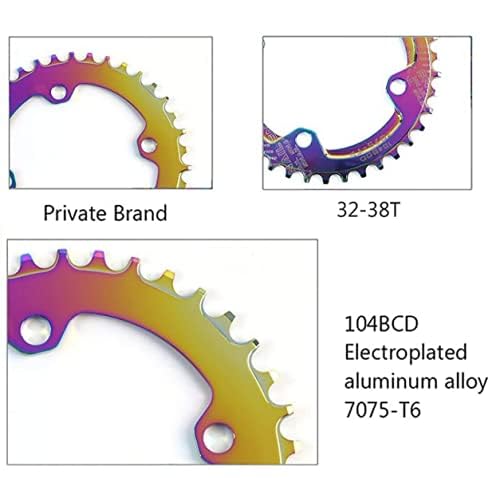 splumzer?UK STOCK Road Bike Crank, Mountain Bike 170mm Square Crankset with 104 BCD 32/34/36/38T Chainring, Aluminum Alloy MTB Crank Narrow Wide CNC