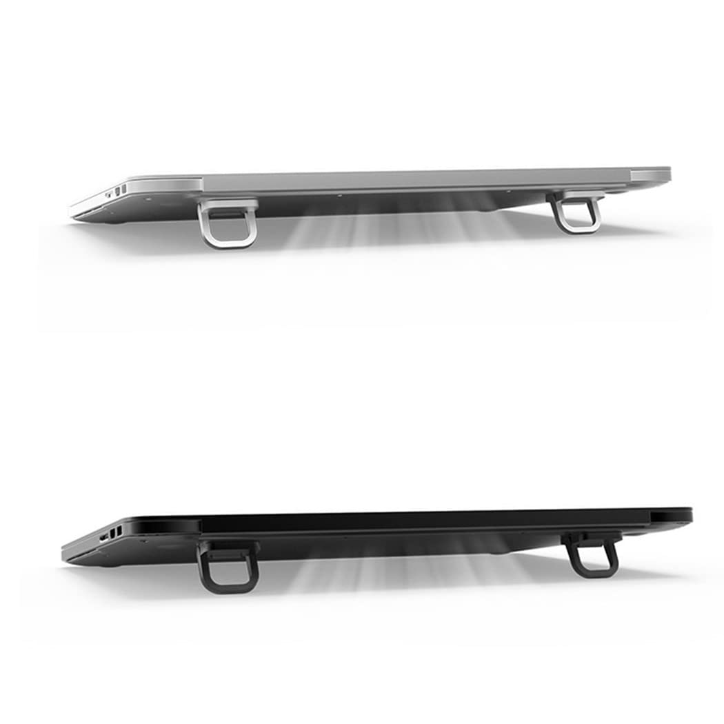 Keyboard Stand for Computer, Mini Invisible Laptop Kickstand for Desk Computer Keyboard MacBook Notebook Stand Riser Aluminum (2PCS) (Black)