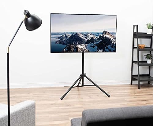 VIVO Black Tripod LCD LED Flat Screen TV Display Floor Stand, Portable Height Adjustable Mount