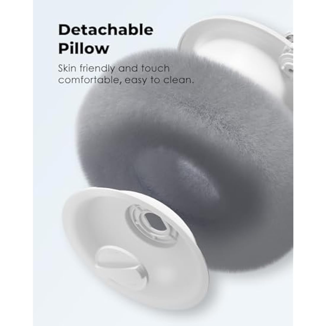 Viozon Tablet Stand with Pillow, Kindle Holder, Compatible with 4.7"-13" Phone/Tablet, iPad, iPhone, Google, Kindle, 360°Adjustable Phone Holder for Bed with Soft Plush Fabric, Detachable Bowl, Grey