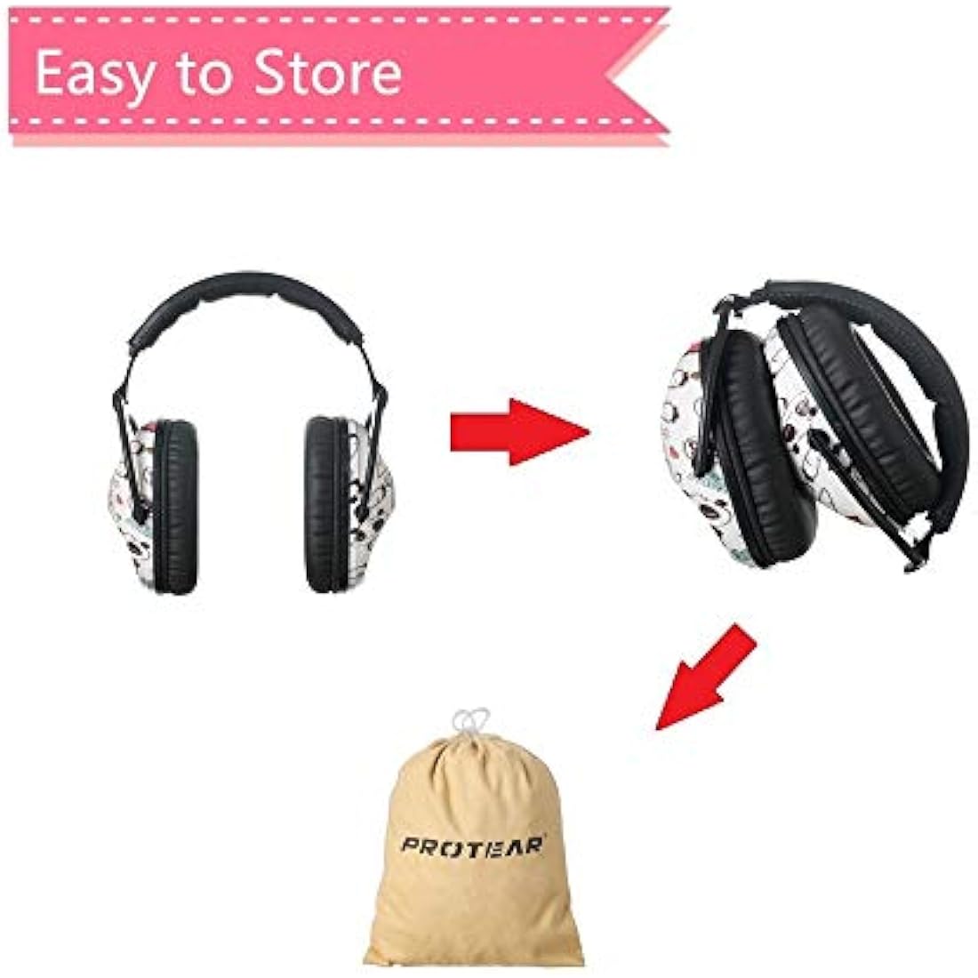 PROTEAR SNR 28 dB Ear Defenders for Kids- Noise Cancelling Ear Muffs Hearing Protectors for Children,Toddler Baby, Perfect for Concerts,Study（Panda）