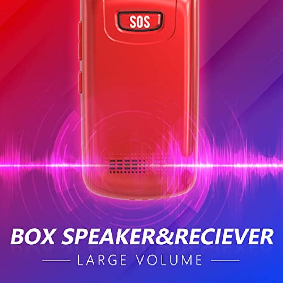 Senior Mobile Phone with Big Buttons, GSM Sim Free Unlocked Basic Cell Phones Easy to Use, Flip Phone with Dual Color Display | SOS Button | FM Radio | Torch |1000mAh Battery | Speed Dial (Red)