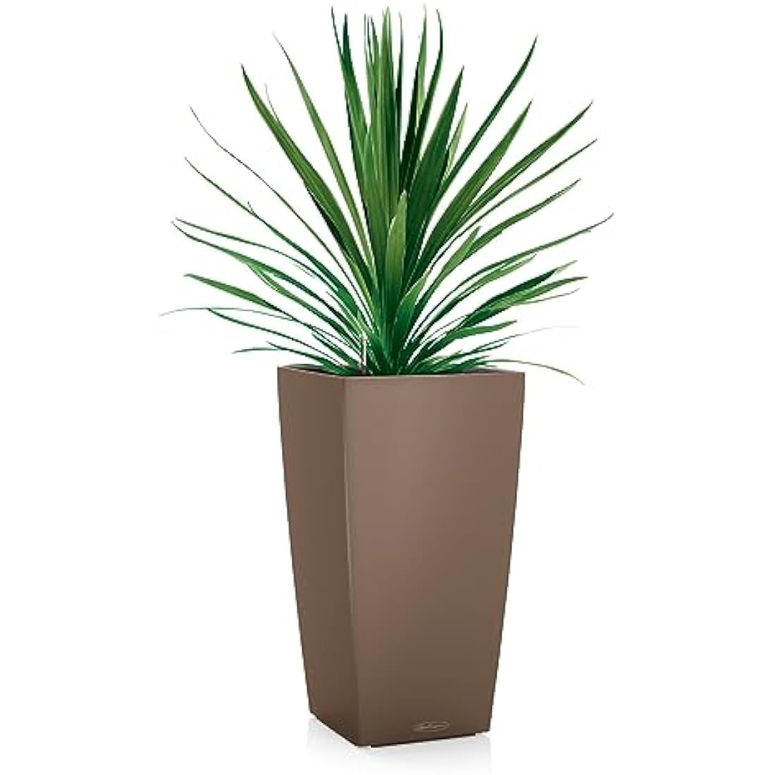 Lechuza CUBICO Color 40 Self Watering Planter Large Garden Plastic Indoor and Outdoor Flower Plant Pot with Drainage Hole H75 L40 W40 cm Nutmeg
