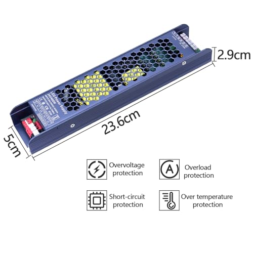 GOMING 24V 16.7A 400W LED Driver Slim Transformer AC 200-240V to DC 24V 16.7A Power Supply Constant Voltage IP20 Compact Extremely Thin Adapter for