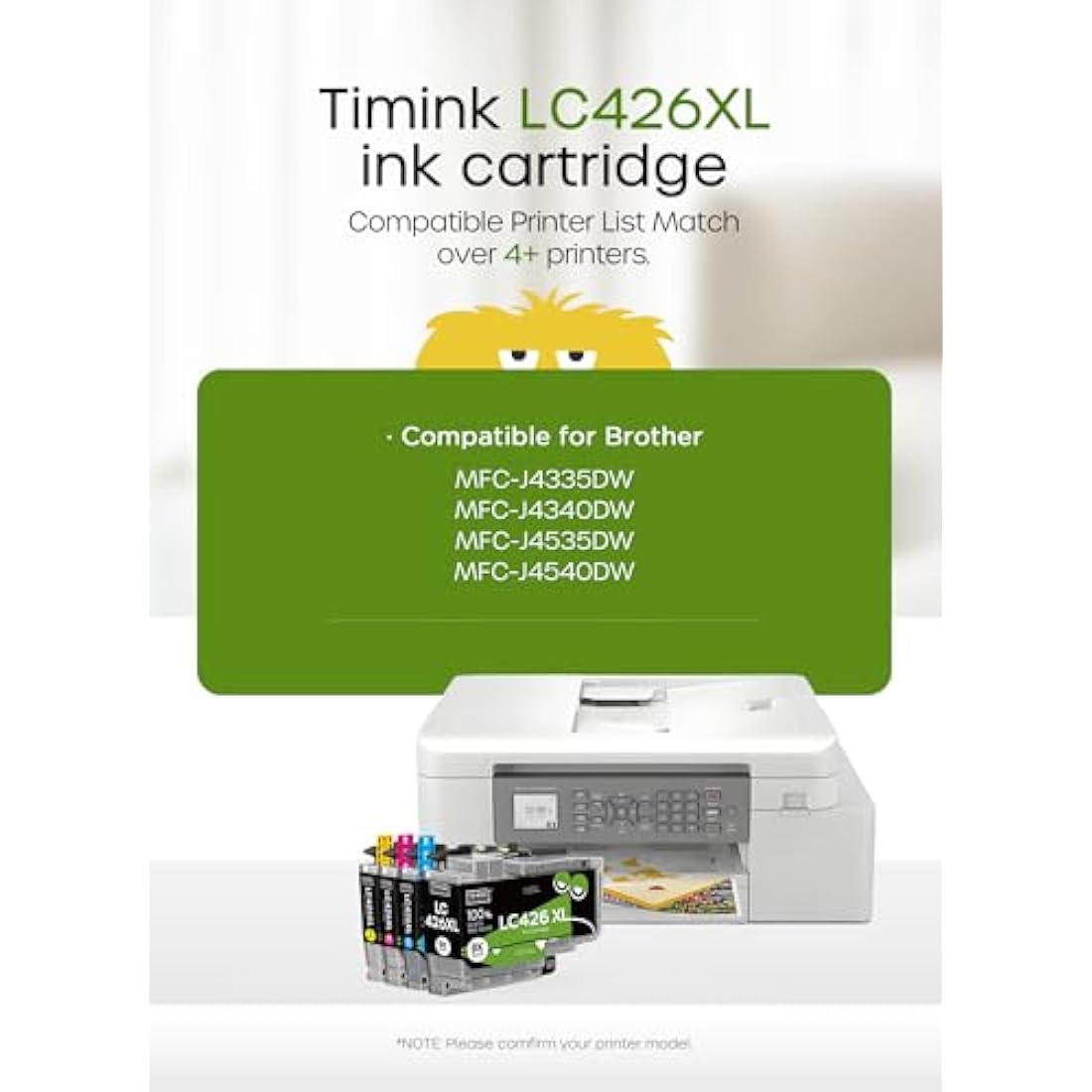 Timink LC426XL LC426 Ink Cartridges Replacement for Brother LC426 Ink LC-426BK LC-426C LC-426M LC-426Y Compatible with Brother MFC-J4340DW MFC-J4540DW MFC-J4335DW MFC-J4535DW Printer (4 Pack)