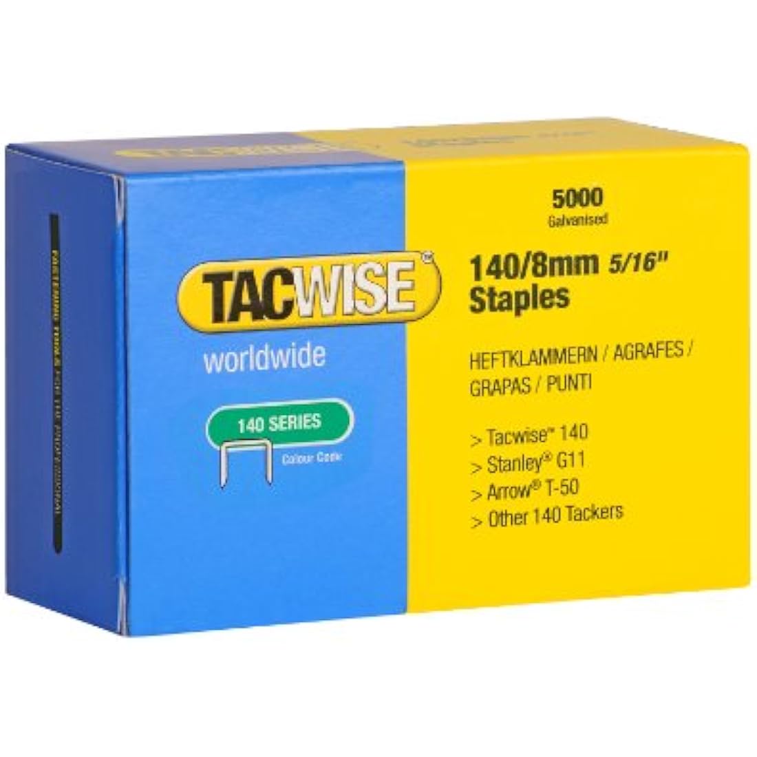 Tacwise 1778 A11 ECO Hammer Tacker with 60,000 140/8mm Staples, Uses Type 140/6-10 mm Staples
