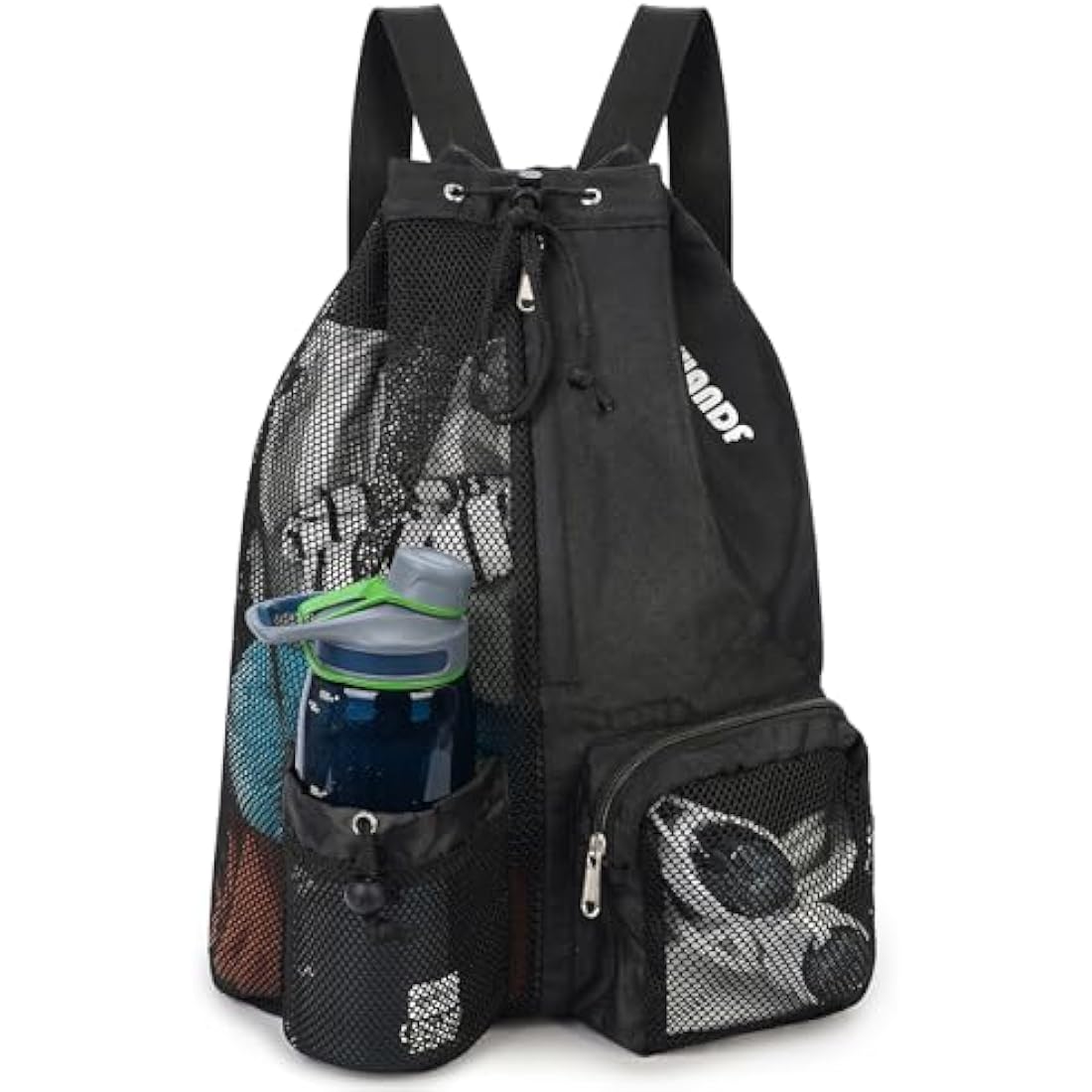 WANDF Swim Bag Mesh Drawstring Backpack with Wet Pocket for Swimming, Gym, and Workout Gear
