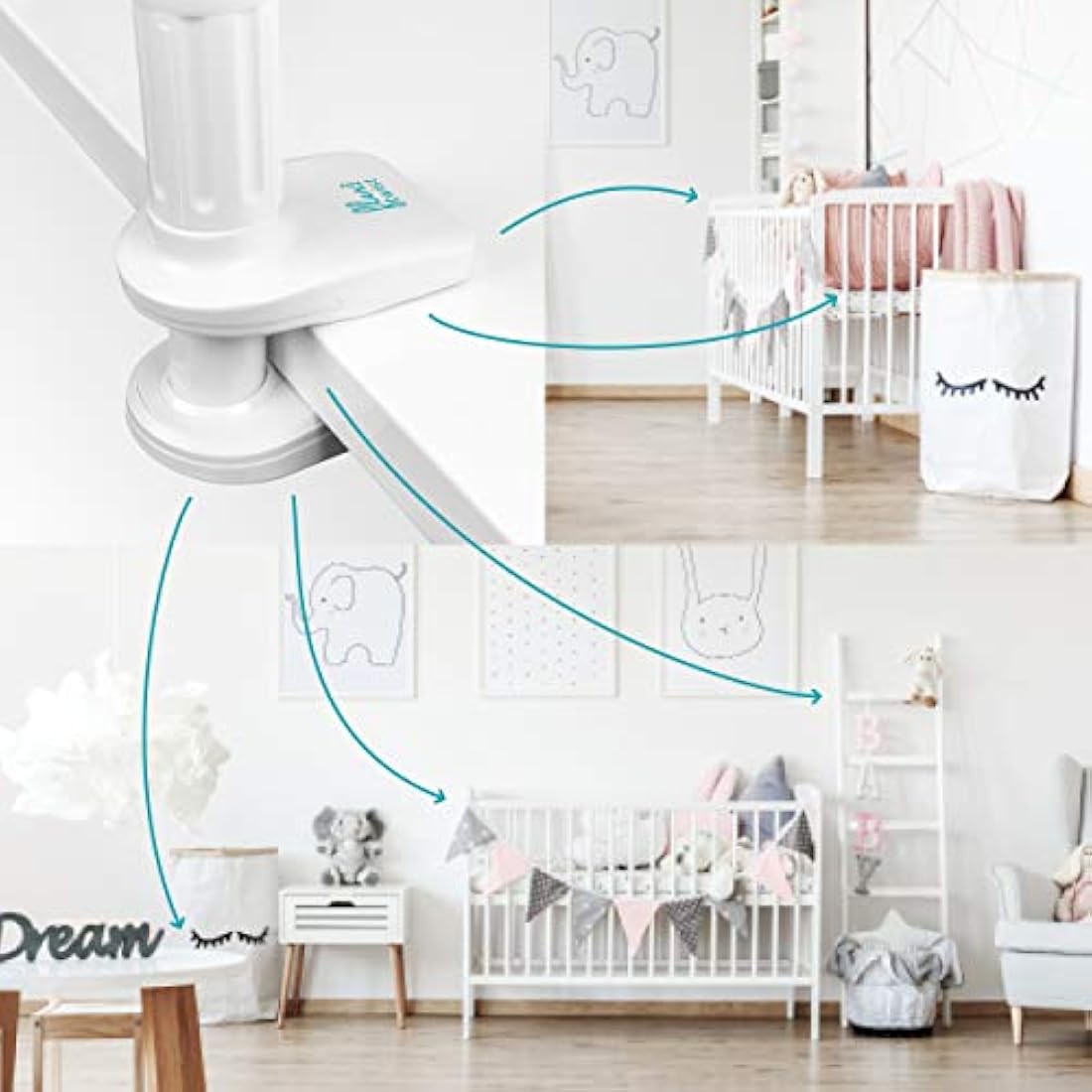 Flexi Twist | Universal Baby Monitor Holder | Secure with Straps & Clamp to Furniture | No Drilling Required | Flexible Baby Camera Mount | Baby Monitor Shelf Parent