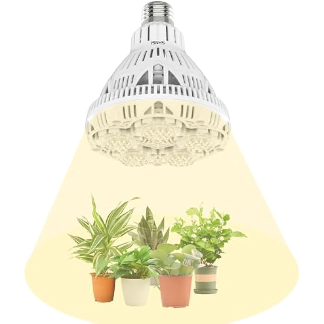 SANSI 24W LED Grow Light for Indoor Plants, 300W Equivalent Full Spectrum E27 Plant Grow Light Bulb for Seedlings Succulents Vegs Flowers (PPF: 40 μmol/s, 60° Beam Angle, Veg Cover: 2x3 Sq Ft)