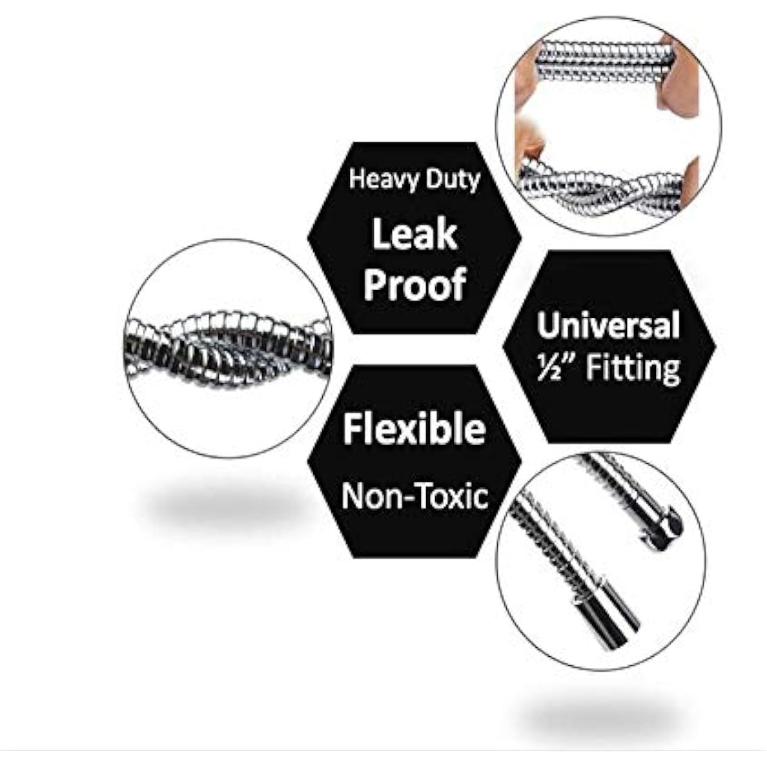 Shower Hose 1M / 1.5M / 2M / 300cm / 4M / 5M Stainless Steel Extra Long Shower Head Hose, with Solid Brass Connector, Anti-Kink and Tangle Free. (300cm)