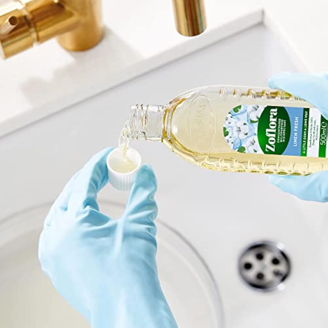 Zoflora Linen Fresh Concentrated Multipurpose Disinfectant Liquid, 6 x 500 ml (3 L), Antibacterial & Multi-Surface, Pet Safe Disinfectant, Kills 99.9% Of Bacteria & Viruses