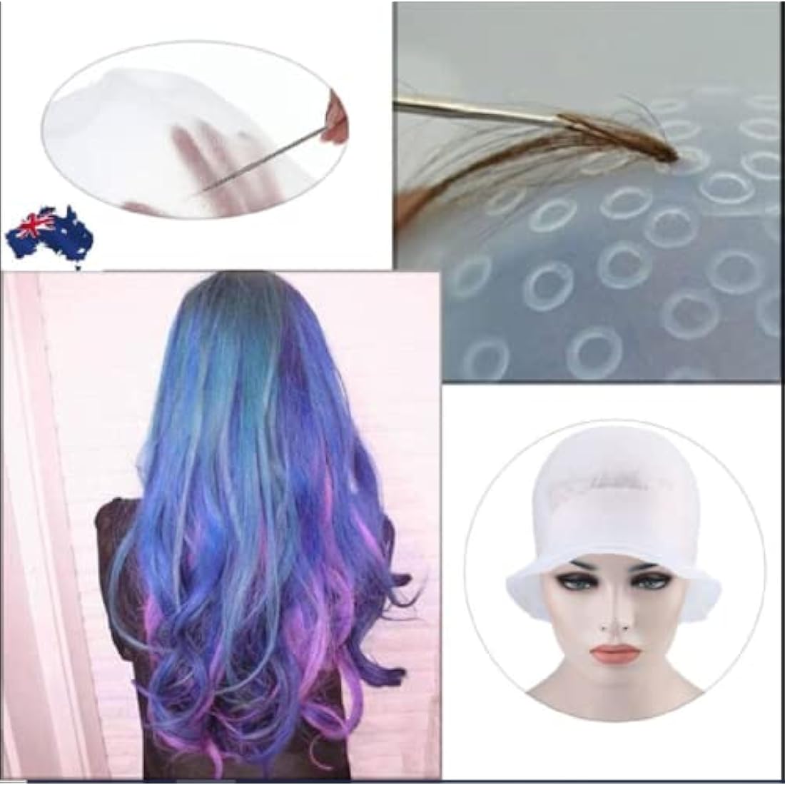 MAGICAP Pro Salon Silicon Hairdressing Highlighting Frosting Cap & FREE Hook
