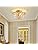 WUZUPS Crystal Chandelier Semi-Flushmount Ceiling Light Modern Lighting Fixture for Bedroom Hallway Bar Kitchen Bathroom, H 19.3cm W 25 cm, Gold, G9 Base