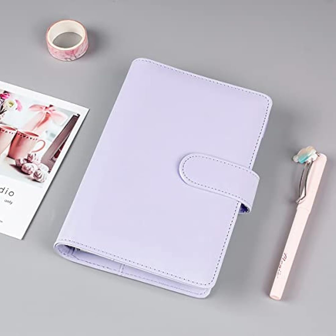 ChangWanna A6 Money Budget Ring Binder - Money Saving Wallet Organiser Binder with Pockets, Cash Stuffing Budget Wallet Planner with Cash Envelope, Money Folder Wallet Organiser for Cash Saving