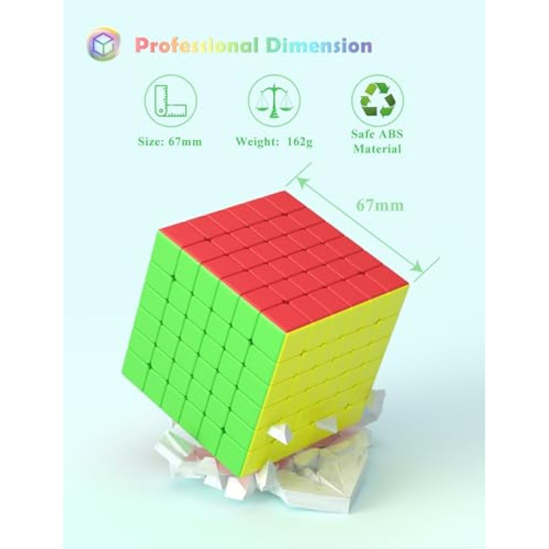 ROXENDA Speed Cube - Fast Smooth Turning Solid Durable & Stickerless Frosted, Best 3D Puzzle Magic Cube Toy - Turns Quicker than Original for kids Gift & Adult & Children(6x6x6 Cube)