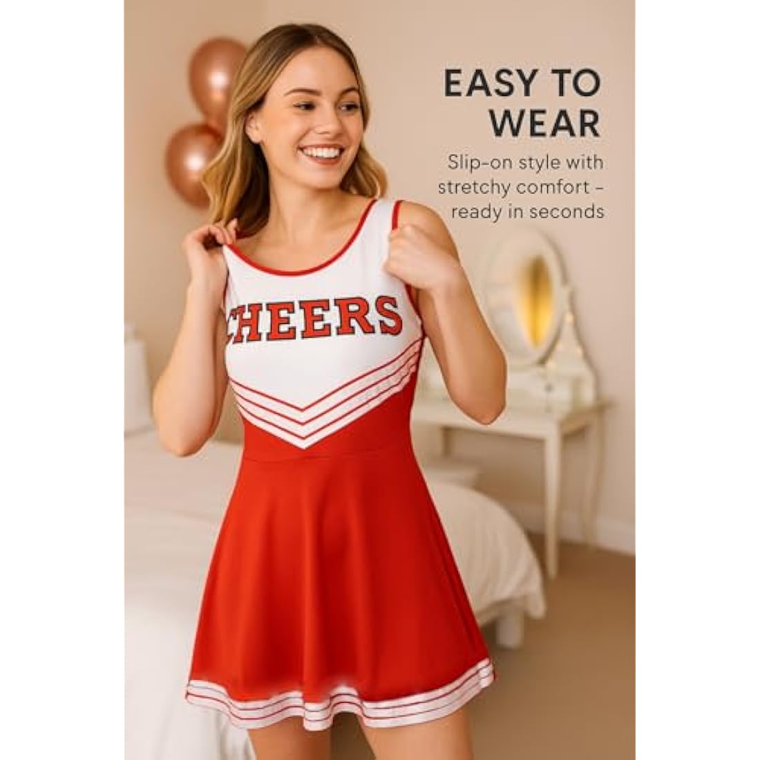 Cheerleader Fancy Dress Outfit Uniform High School Costume With Pom Poms Black And Purple Cheerleader, Small