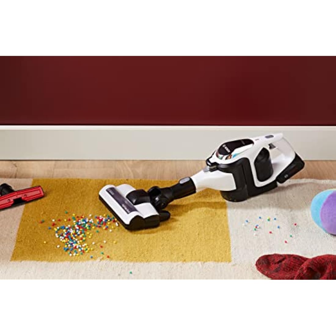 Theo Klein 6812 Bosch Unlimited Vacuum Cleaner I Battery-Powered Vacuum Cleaner with Suction and Sound Function I Dimensions: 16 cm x 16 cm x 80 cm I Toy for Children Aged 3 Years and Up