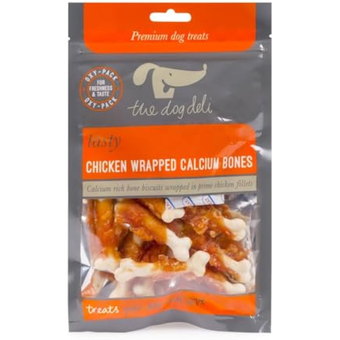 Petface The Dog Deli Premium Dog Treats - Chicken Wrapped Calcium Bones, 100g (Pack of 1)