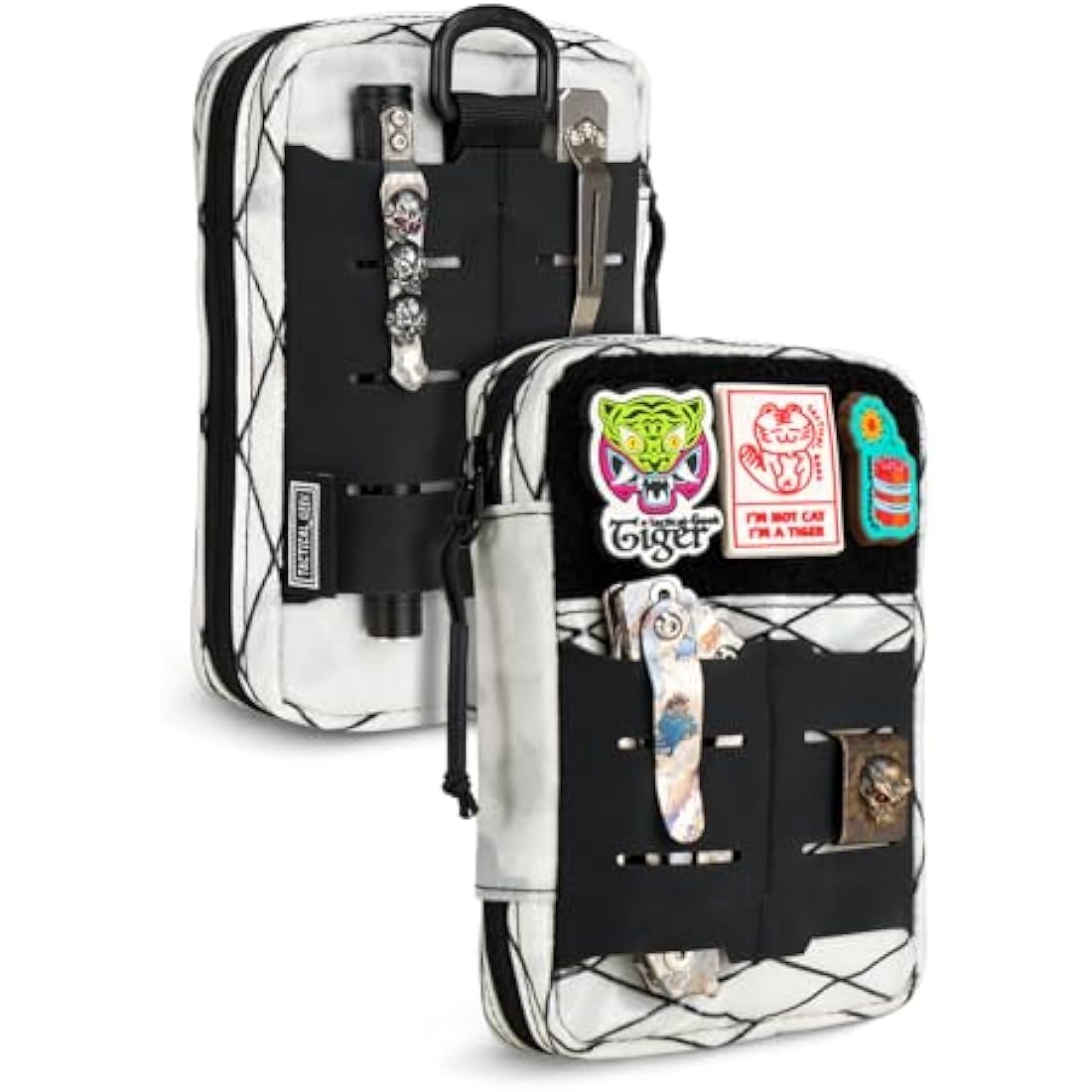 TACTICAL GEEK Compact Multi-Purpose MOLLE EDC Waist Pouch, Nylon Daily Utility Tool Organizer Bag X-White
