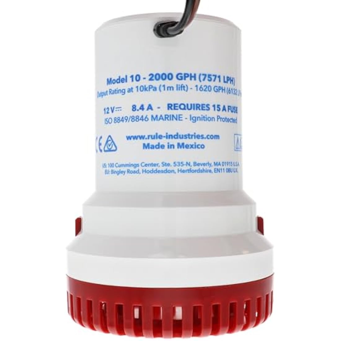Rule Bilge Pumps, 2000 GPH Non-Automatic