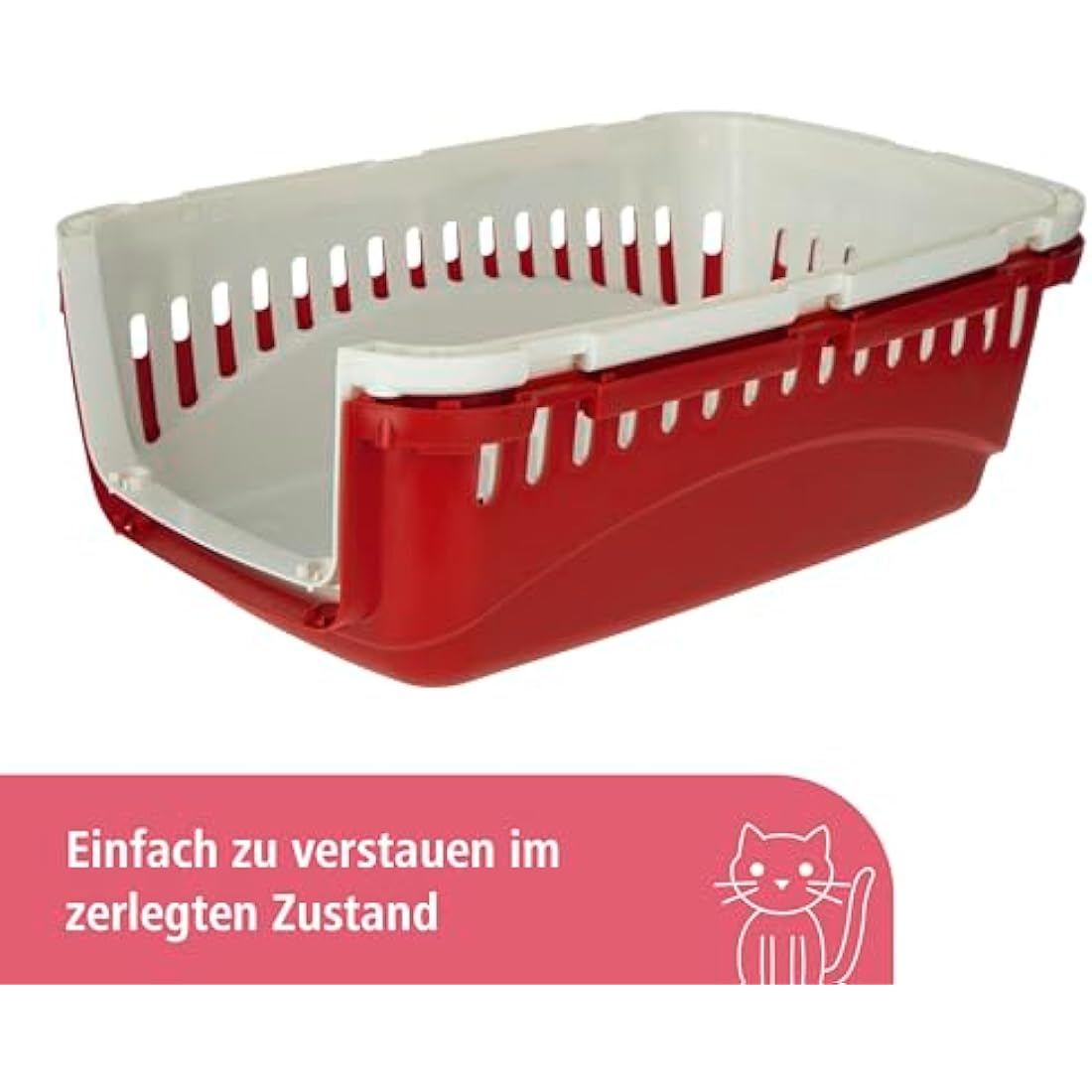 Kerbl Transport Box Expedion with Plastic Door, 45 x 30 x 30 cm, Creme/ Bordeaux