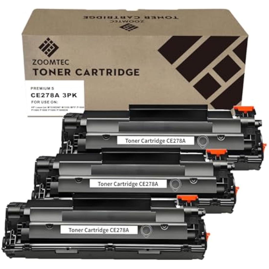 ZOOMTEC Compatible CE278A 78A Black Toner Cartridge Compatible for HP Laserjet Pro P1606 P1606DN P1600 P1560 P1566 M1536DNF M1536 MFP Canon i-Sensys LBP6230DW LBP6200D Printer (3 Black)