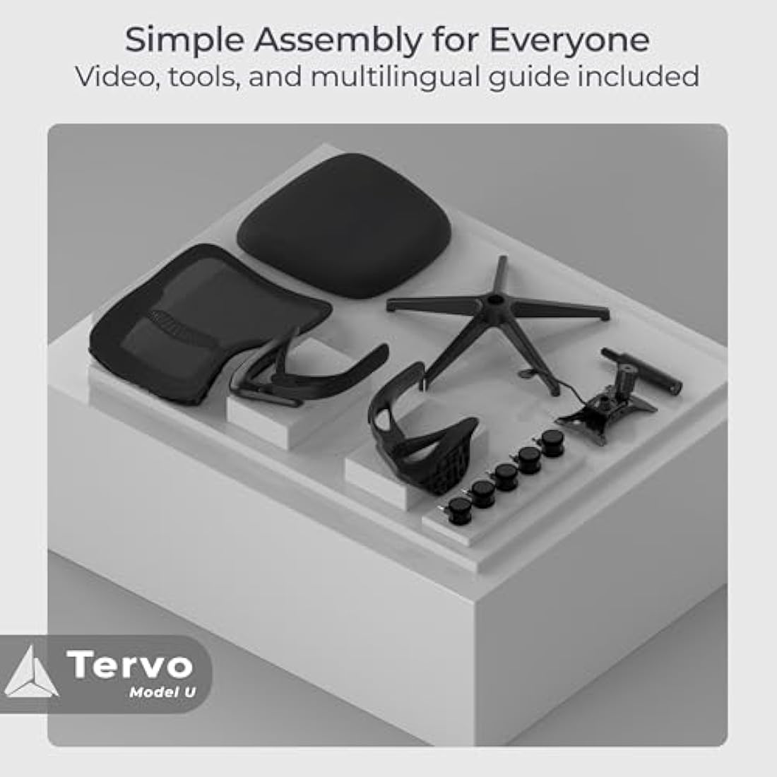 Tervo Model U | Folding Office Chair for Small Spaces | Ergonomic Design with High Rebound Mesh | Computer Desk Chair for Gaming | For Adults & Kids | Foldable & Compact with Flip Up Arms