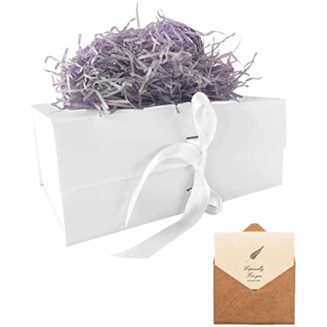 White Gift Box, 23.5 x17 x10 cm Gift Box with Magnetic Lids and Silk Ribbon Specially Designed for Present Birthdays, Holidays, Anniversaries Gift Packaging