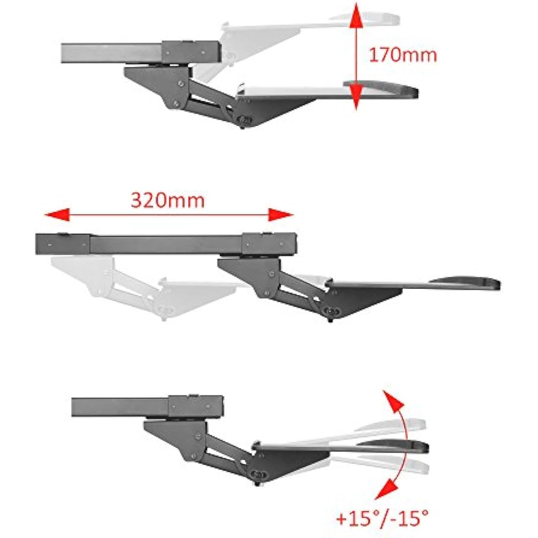Maclean MC-757 Keyboard and Mouse Holder Tray for Desk 67cm Surface