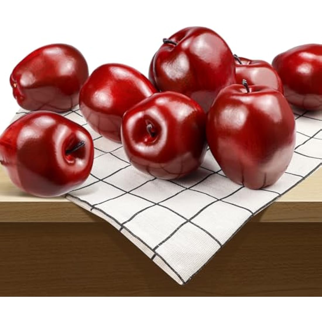 Lorigun Artificial Apples Fake Fruits Red Delicious Apples For Decoration, Decorative Fruit, Faux Big Red Apples 6 Pcs