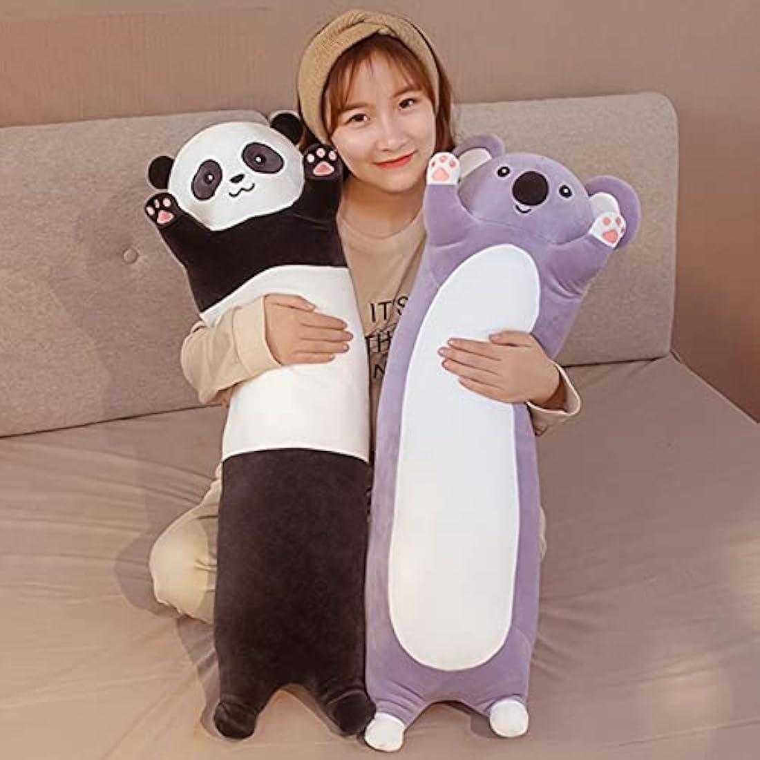 IPENNY 28inch Long Cute Koala Doll Plush Cuddly Toy Sleeping Buddy Pillow Super Soft Stuffed Animals Toy Snuggly Playtime Companions for Kids Valentines Girlfriend