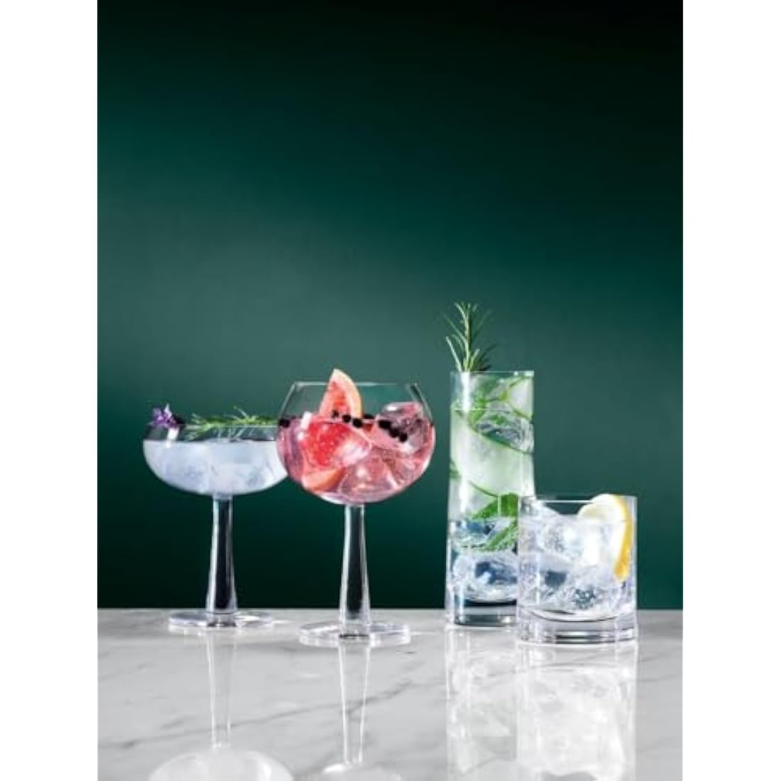 LSA International Gin Balloon Glass 420 ml Clear | Set of 2 | Mouthblown and Handmade Glass | GN03