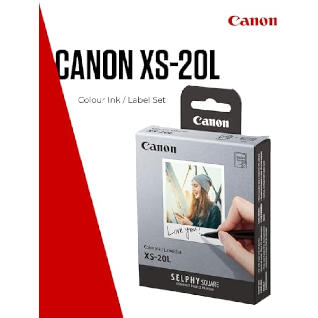Canon SELPHY XS-20L Ink + Paper Multipack - Genuine Printer Ink Cartridges 1 Pack (1 x Cartridge) & 20 Sheets (72 x 85mm)